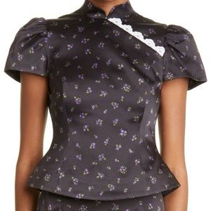 NWT Shu Shu Tong 2PC Mandarin Collar Floral Top and Skirt UK 12 10 US 4 6 8